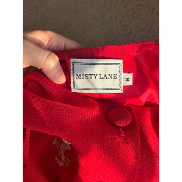 Red sailor dress embroidered gold anchors - Picture 5 of 8